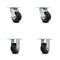 Service Caster 4 Inch Rubber on Aluminum Caster Set with Roller Bearings 2 Swivel Lock 2 Rigid SCC-30CS420-RAR-BSL-2-R-2 - alternate 1